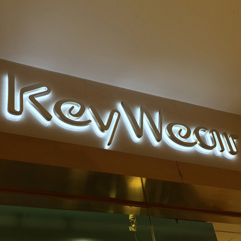 Milk White Acrylic LED Edge Lit Signs 6mm 18mm Stainless Steel