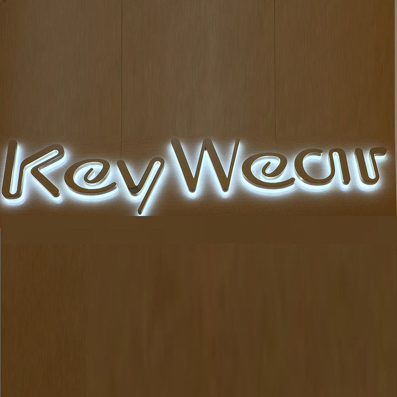 Milk White Acrylic LED Edge Lit Signs 6mm 18mm Stainless Steel