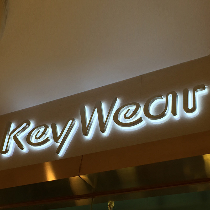 Milk White Acrylic LED Edge Lit Signs 6mm 18mm Stainless Steel