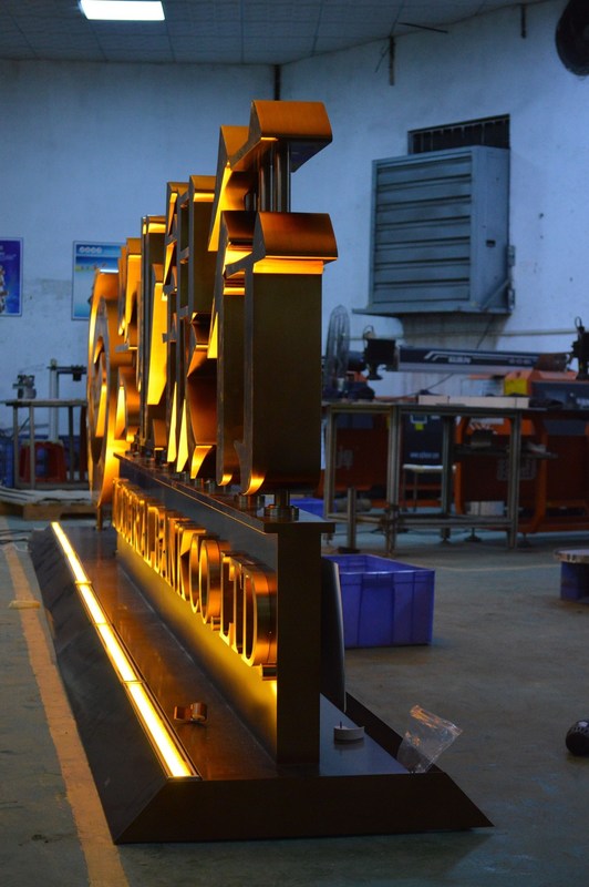 60mm Brushed Stainless Steel Letters , Decorative 3D Mirrored Letters