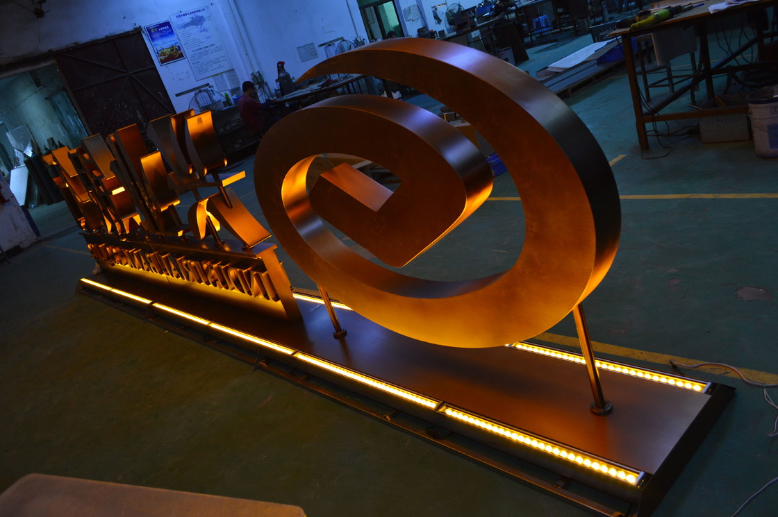 60mm Brushed Stainless Steel Letters , Decorative 3D Mirrored Letters