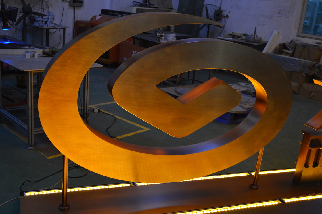 60mm Brushed Stainless Steel Letters , Decorative 3D Mirrored Letters