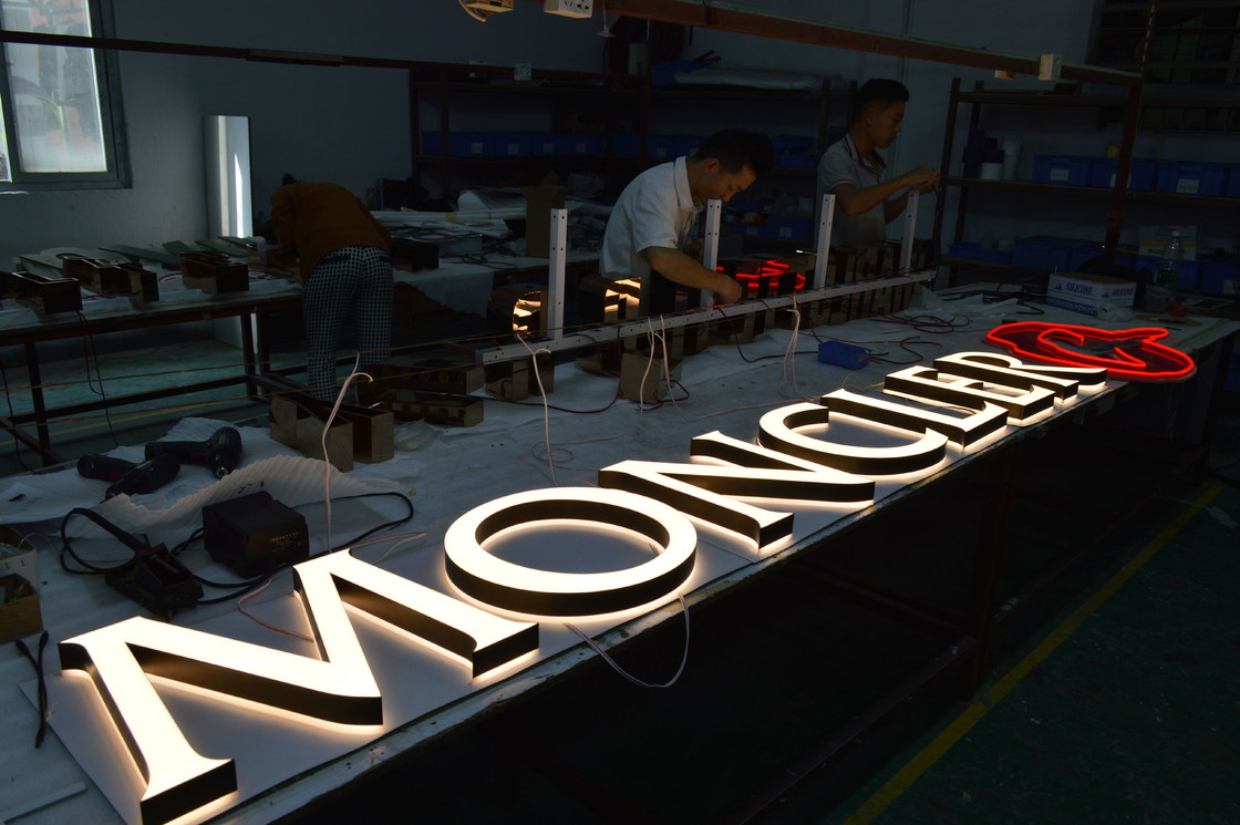 Stainless Steel 3D LED Letter Signs IP65 Waterproof Front Back Lit Channel Letters